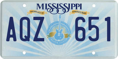 MS license plate AQZ651