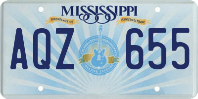 MS license plate AQZ655
