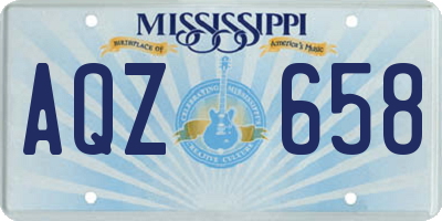 MS license plate AQZ658