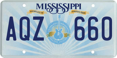 MS license plate AQZ660