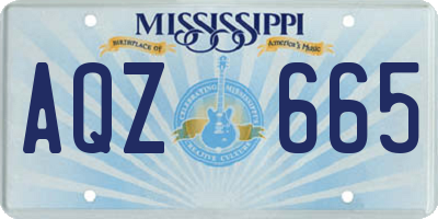 MS license plate AQZ665