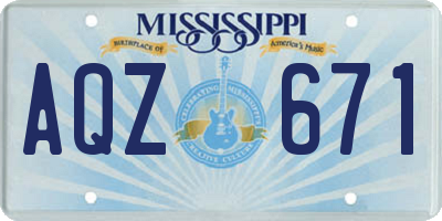 MS license plate AQZ671
