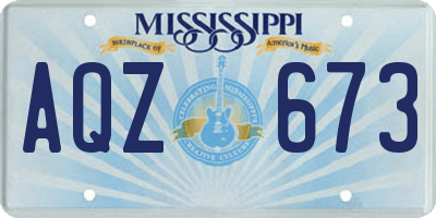 MS license plate AQZ673