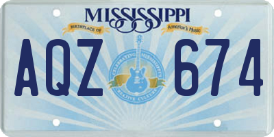 MS license plate AQZ674
