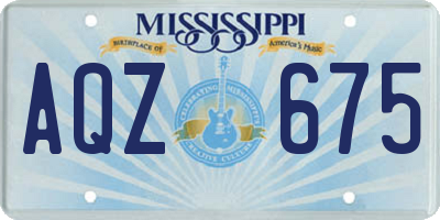 MS license plate AQZ675