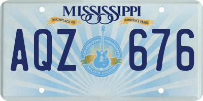 MS license plate AQZ676