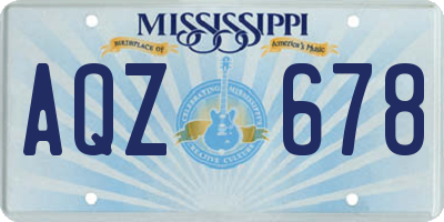MS license plate AQZ678