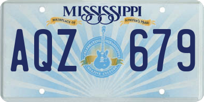 MS license plate AQZ679
