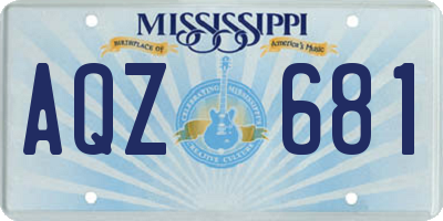 MS license plate AQZ681