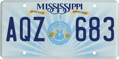 MS license plate AQZ683