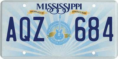 MS license plate AQZ684
