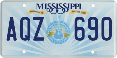 MS license plate AQZ690