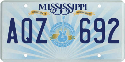 MS license plate AQZ692