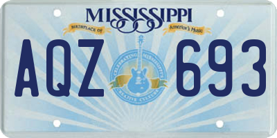 MS license plate AQZ693