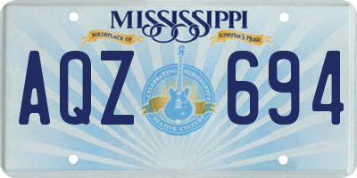 MS license plate AQZ694