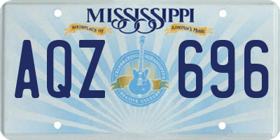 MS license plate AQZ696
