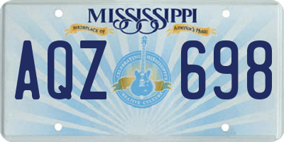 MS license plate AQZ698
