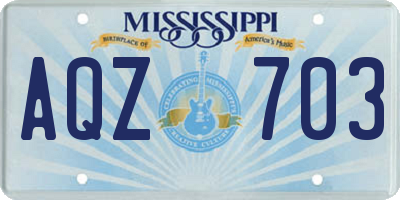 MS license plate AQZ703