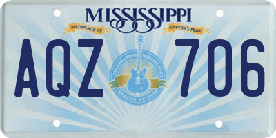MS license plate AQZ706