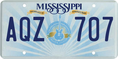 MS license plate AQZ707