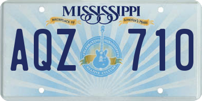 MS license plate AQZ710