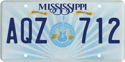 MS license plate AQZ712