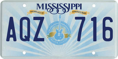 MS license plate AQZ716