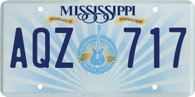 MS license plate AQZ717