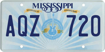 MS license plate AQZ720
