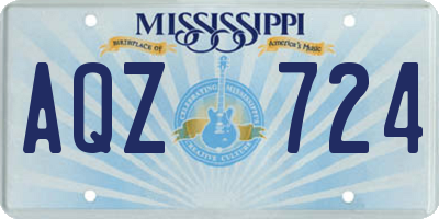 MS license plate AQZ724