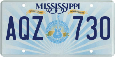 MS license plate AQZ730