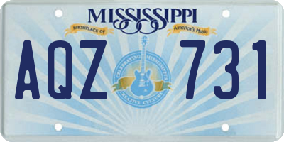 MS license plate AQZ731