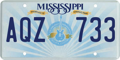 MS license plate AQZ733
