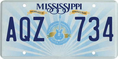 MS license plate AQZ734