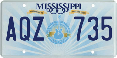 MS license plate AQZ735