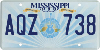 MS license plate AQZ738