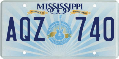 MS license plate AQZ740
