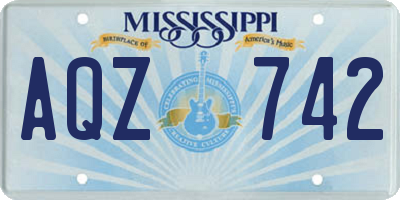 MS license plate AQZ742