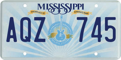 MS license plate AQZ745
