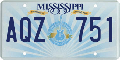 MS license plate AQZ751