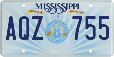 MS license plate AQZ755
