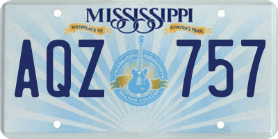 MS license plate AQZ757