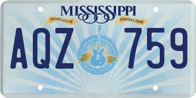MS license plate AQZ759