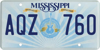 MS license plate AQZ760