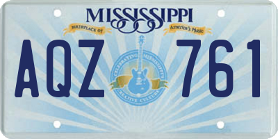 MS license plate AQZ761