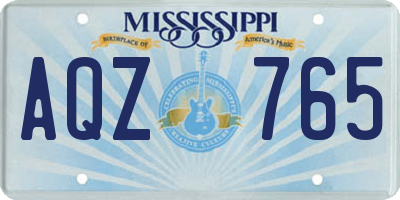 MS license plate AQZ765