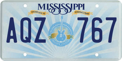 MS license plate AQZ767