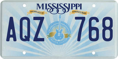 MS license plate AQZ768