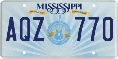 MS license plate AQZ770