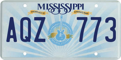 MS license plate AQZ773